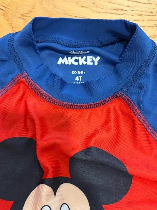 Boys 4T Disney Bundle Mickey Mouse Red & Blue Swim Set / Star Wars Tee - Picture 3 of 8
